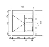 BV11 Slimline (360mm depth) Dark Oak Fingerpull Freestanding Vanity - 600 / 750 / 900mm