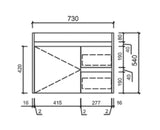 BV27WH Slimline (360mm depth) Dark Oak Fingerpull Wall Hung Vanity - 600 / 750 / 900mm