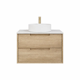 BV25WH Natural Oak Fingerpull Wall Hung Vanity - 600 / 750 / 900 / 1200 / 1500mm
