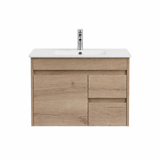 BV27WH Slimline (360mm depth) Dark Oak Fingerpull Wall Hung Vanity - 600 / 750 / 900mm