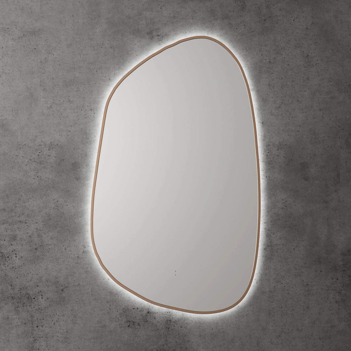 Pebble Shape LED Mirror Touchless switch with Demister 550x900mm - Frameless / with Frame