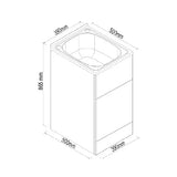 Laundry Trough & Cabinet 27L Stainless Steel/White - 390x500mm