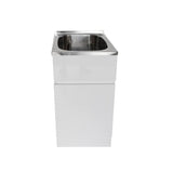 Laundry Trough & Cabinet 35L Stainless Steel/White 455x555mm