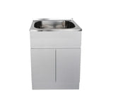 Laundry Trough & Cabinet 45L Stainless Steel/White - 600x500mm