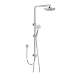 Retro-fit Round Dual Shower Rail - Chrome / Black