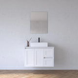 BV01WH (520mm Depth) Matt White Shaker Fingerpull Wall Hung Vanity - 900 / 1200 mm