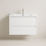BV15WH Gloss White Fingerpull Wall Hung Vanity - 600 / 750 / 900 / 1200 / 1500S / 1500D / 1800mm