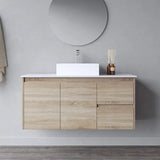 BV17WH (520mm Depth) Woodgrain Fingerpull Wall Hung Vanity (520) - 900 / 1200 / 1500mm