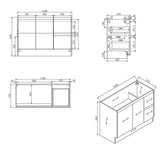 BV17 Freestanding Woodgrain Vanity - 1200x520mm (Floor Display Clearance)