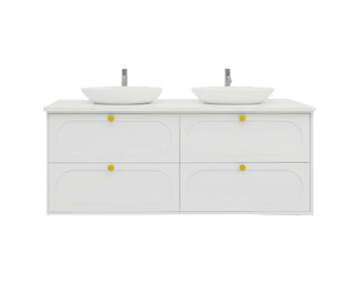 BV18WH (520mm Depth) Matt White Shaker Wall Hung Vanity - 1500mm
