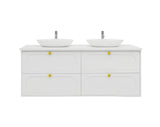 BV18WH (520mm Depth) Matt White Shaker Wall Hung Vanity - 1500mm
