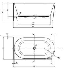 Bath 19 Left Hand Corner Back to Wall Freestanding Bath 1400mm - Gloss White