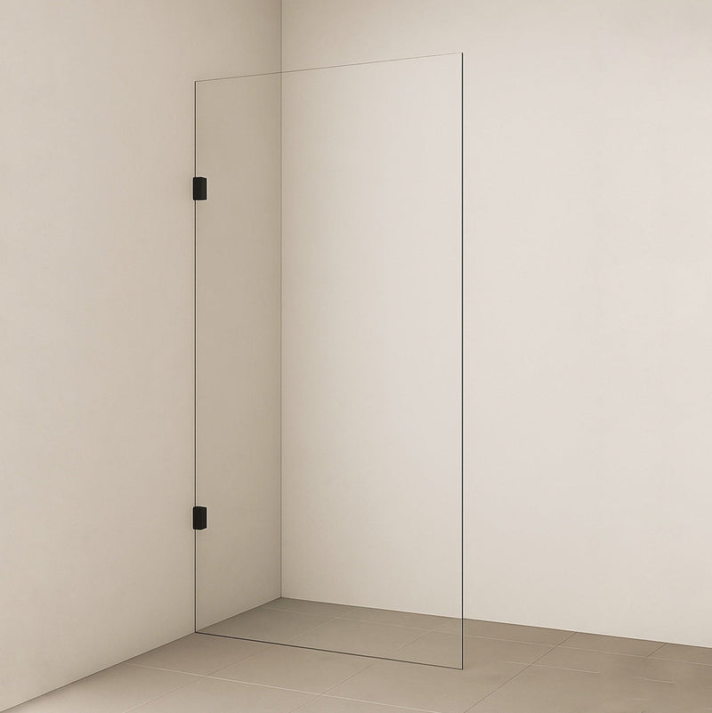 SS08/17 10mm Walk-In Shower Screen with Wall Brackets – 2000mm High, 850–1200mm, Various Colours