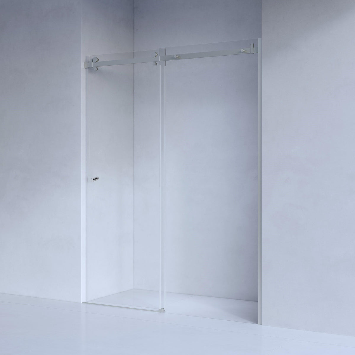 SS25 wall to wall sliding shower enclosure in chrome