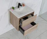 BV10WH Dark Oak Fingerpull Wall Hung Vanity - 600 / 750 / 900 / 1200 / 1500S / 1500D / 1800mm