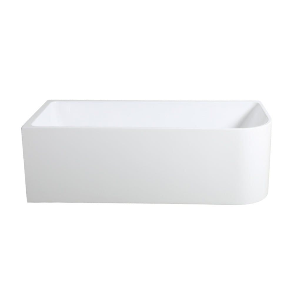 1400 Left Corner Gloss White Freestanding Bath Tub -1400x725x580mm