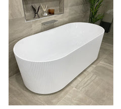 Oval Freestanding Fluted Bath 1500 / 1700mm - Gloss White