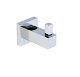 Square Single Robe Hook - Chrome / Black