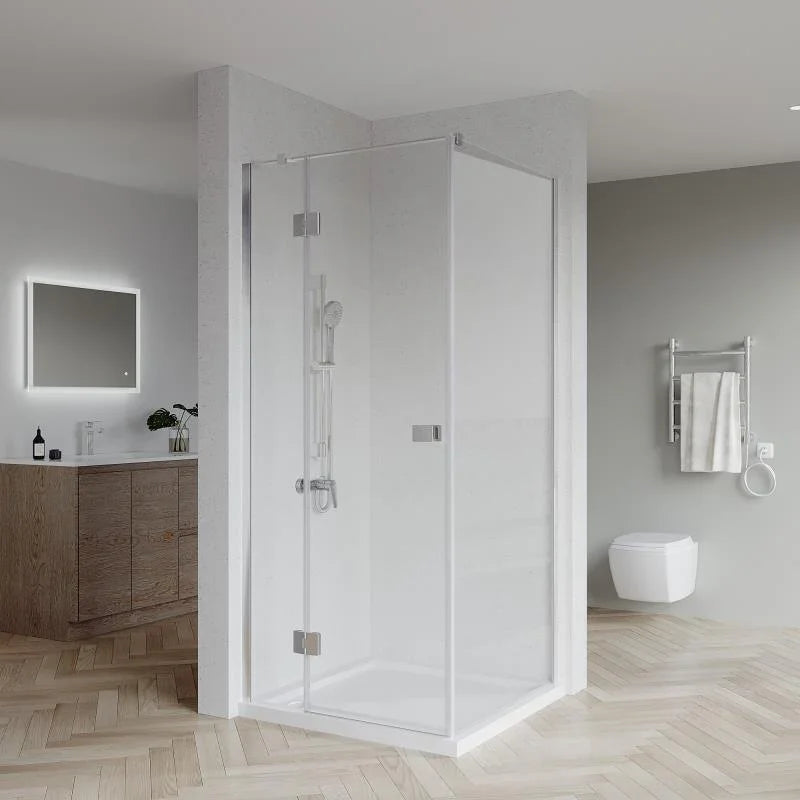 SS17 10mm Semi-Frameless Pivot Shower Screen – Front & Return, 2000mm High, Various Colours