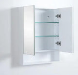 Mirror Cabinet with Open Shelf Pencil Edge 600/750/900/1200/1480x750mm - Matte White