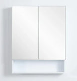 Mirror Cabinet with Open Shelf Pencil Edge 600/750/900/1200/1480x750mm - Matte White