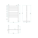 Thermogroup 240Volt Straight Flat Free-Standing Heated Towel Rail