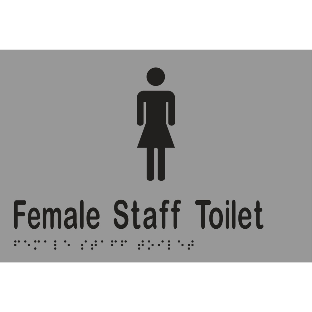 Female Staff Toilet Braille Sign in Stainless Steel - MLS16264_SS