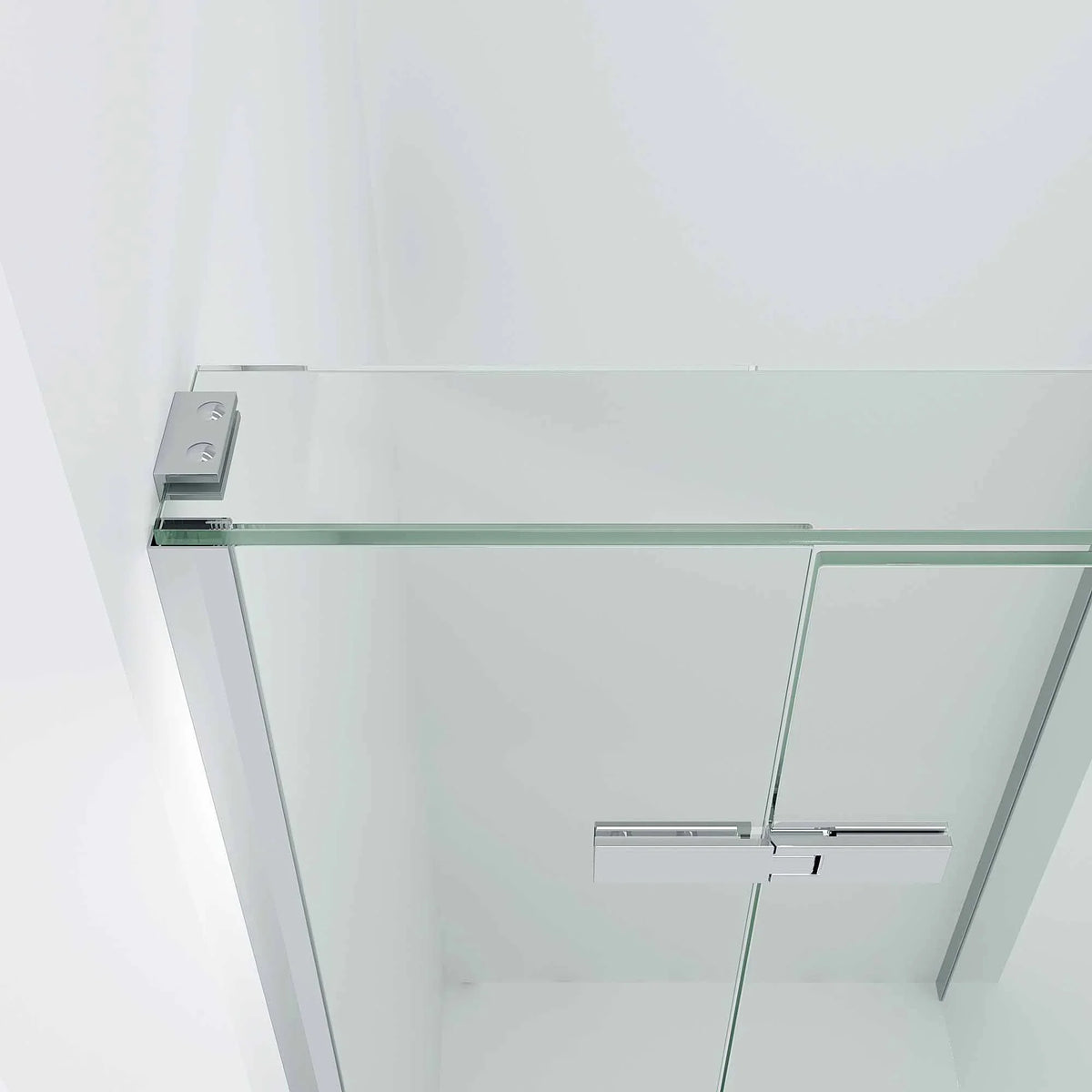 SS0817 - 10mm Semi Frameless Shower Screen (2000mm high) with Top Glass Plate - Various Colours & Sizes