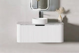 BV28WH Matte White Fluted Curve Wall Hung Vanity - 900 / 1200 / 1500mm