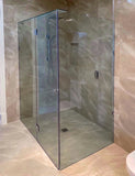 SS38 Custom Size Frameless Shower Screen Front & Return - 2100mm High - Chrome