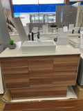 Timber Wall Hung / Floor Mount Vanity w/ Flat Stone Top - 1200x460mm (Floor Display)