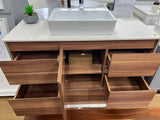 Timber Wall Hung / Floor Mount Vanity w/ Flat Stone Top - 1200x460mm (Floor Display)