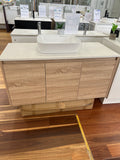 Timber Wall Hung Vanity w/ Flat Stone Top - 1200x520mm (Floor Display)