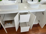 Gloss White Vanity w/ Flat Stone Top - 1500x520mm (Floor Display)