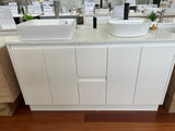 Gloss White Vanity w/ Flat Stone Top - 1500x520mm (Floor Display)