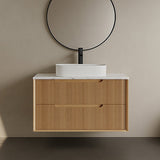 BV81WH Elwood Natural Oak Fluted Wall Hung Vanity - 900 / 1200 / 1500mm