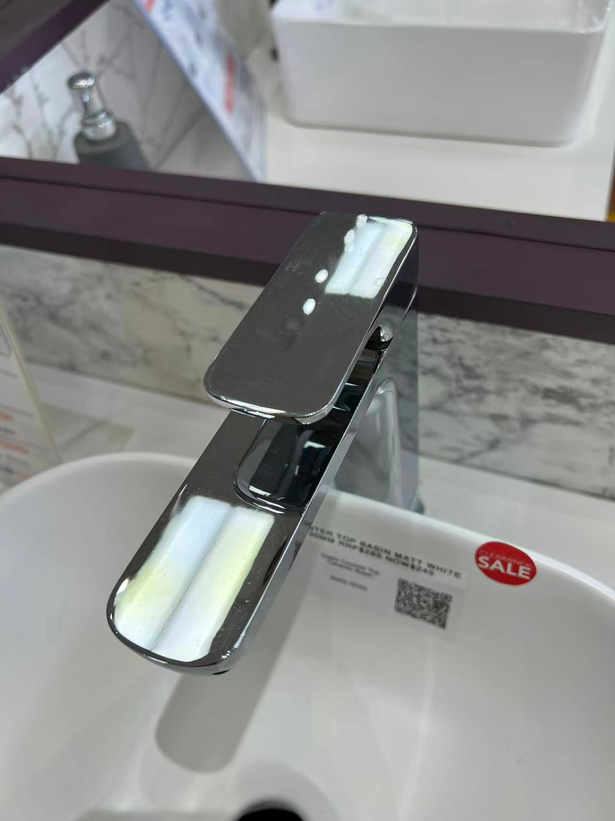 BV Chrome Square Tall Basin Mixer - Floor Display Clearance
