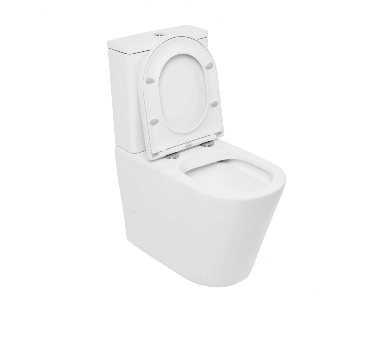 Johnson Suisse Raised Height Back To Wall Tornado Rimless Flush Toilet Suite with Soft Close Seat - White (4 Star)