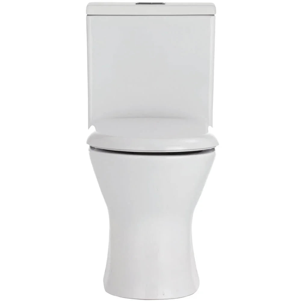 Closed Coupled Rimless Flush Skew Pan Connection Toilet Suite with Soft Close Seat - White (4 Star)