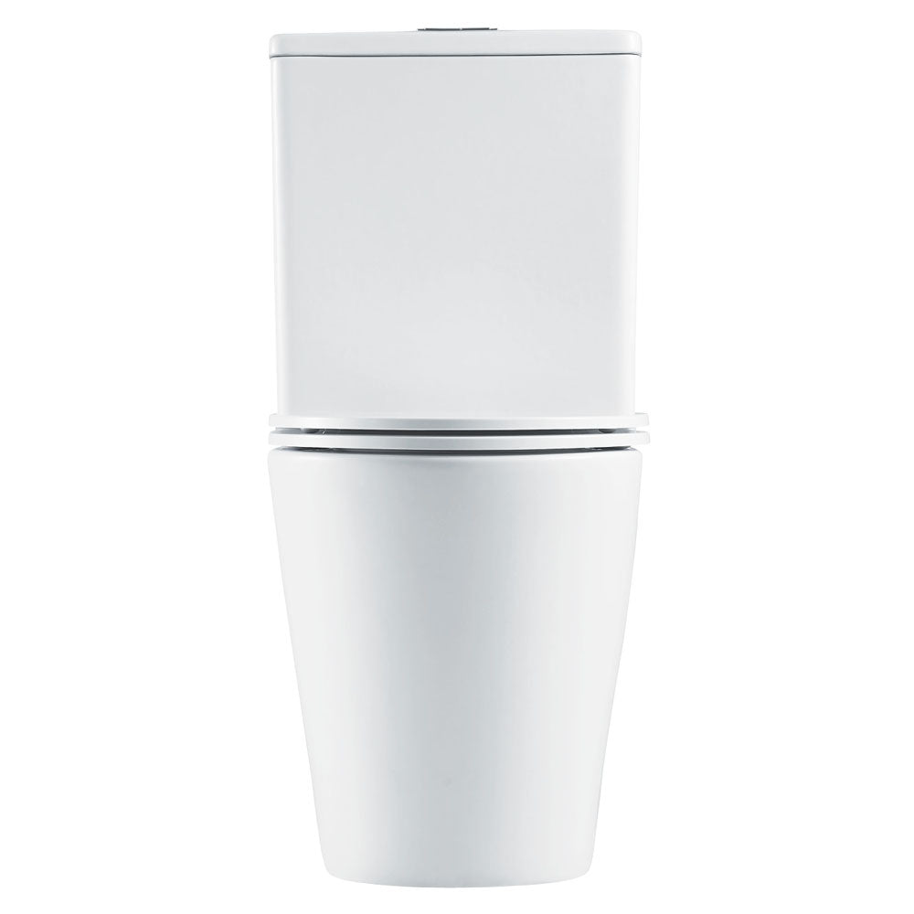 Short Projection Raised Height Back To Wall Tornado Rimless Flush Toilet Suite with Soft Close Seat - White (4 Star)