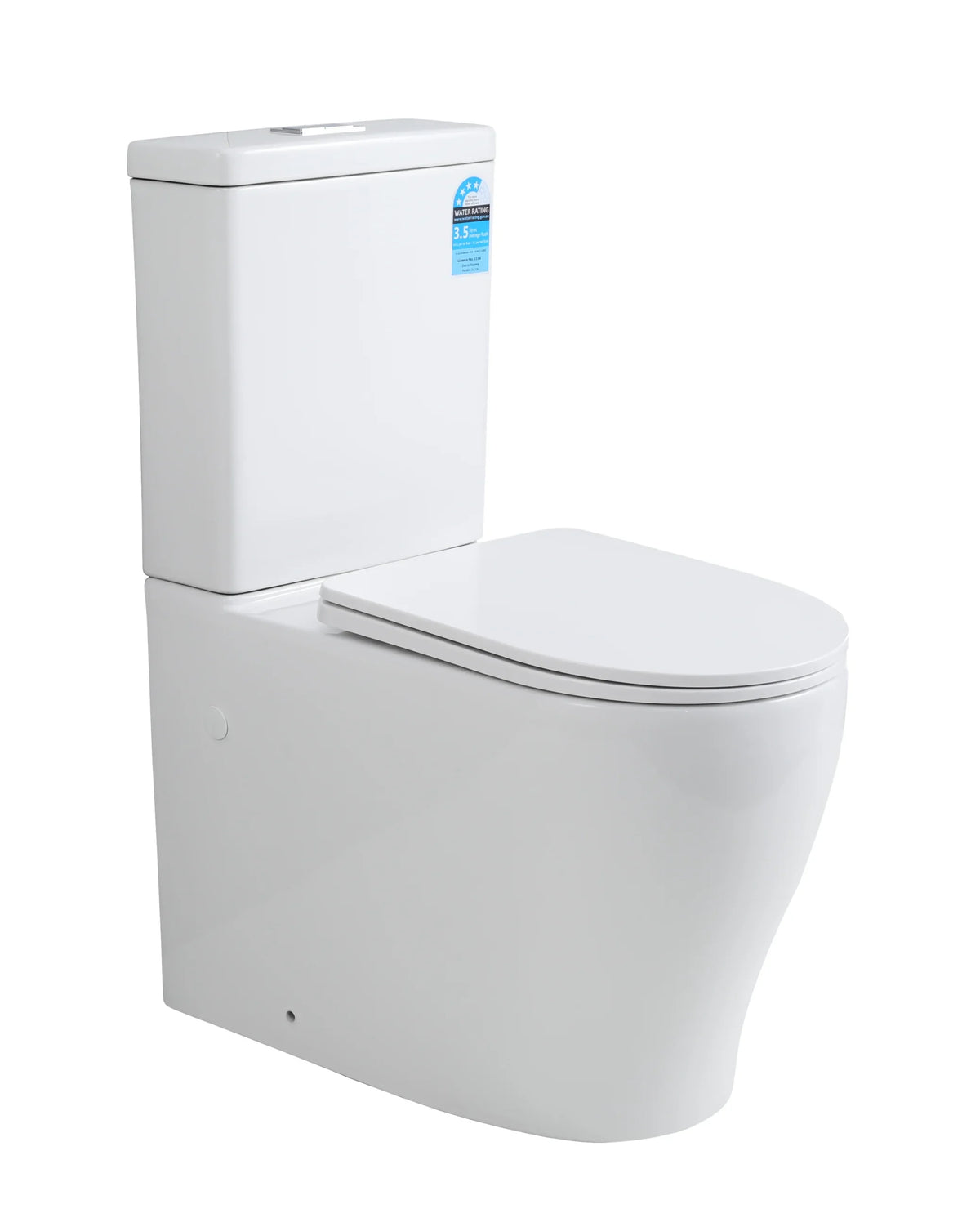 Raised Height Back To Wall Tornado Rimless Flush Toilet Suite with Soft Close Seat - CE038