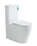 Raised Height Back To Wall Tornado Rimless Flush Toilet Suite with Soft Close Seat - White (4 Star)