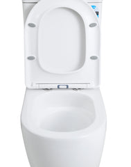Raised Height Back To Wall Tornado Rimless Flush Toilet Suite with Soft Close Seat - White (4 Star)