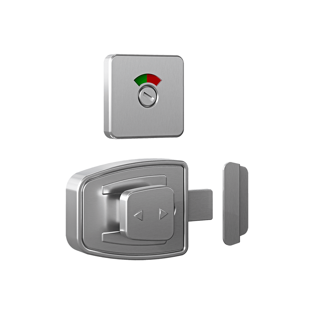 Lera Slide Lock & Emergency Release Indicator Set in Satin Stainless Steel - LERA_ERLOCK_SS