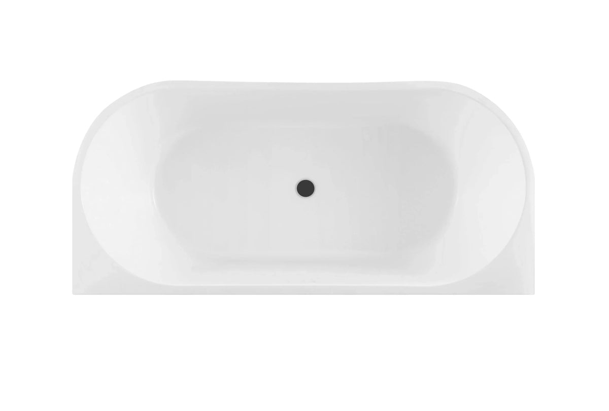 Milan Rectangle Back to Wall Freestanding Bath 1400mm / 1700mm - Gloss White