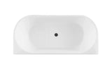 Milan Rectangle Back to Wall Freestanding Bath 1500mm - Gloss White