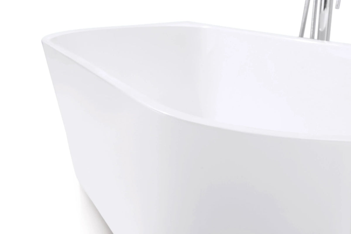 Milan Rectangle Back to Wall Freestanding Bath 1400mm / 1700mm - Gloss White