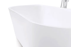 Milan Rectangle Back to Wall Freestanding Bath 1400mm / 1700mm - Gloss White