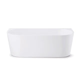 Milan Rectangle Back to Wall Freestanding Bath 1500mm - Gloss White