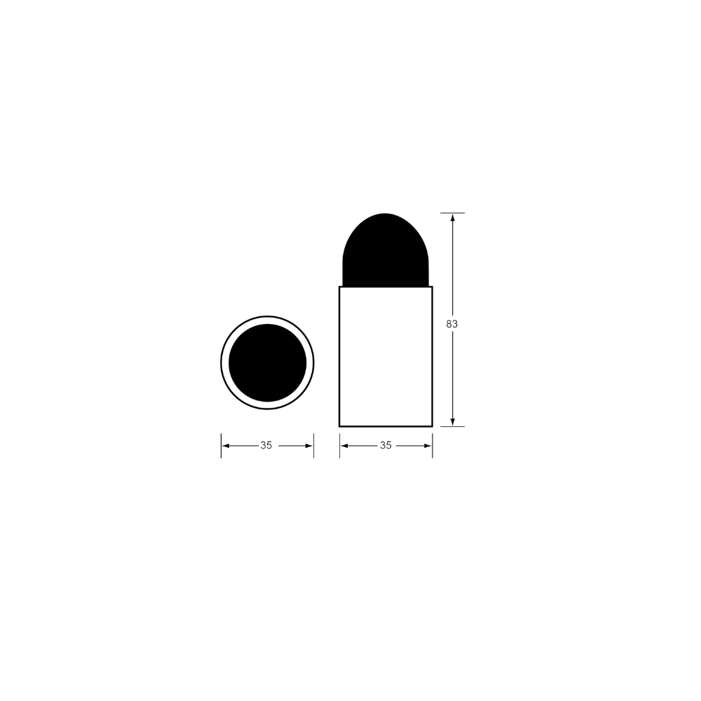 Skirting or Wall Mounted Door Stop in Designer Black - ML0670BLK